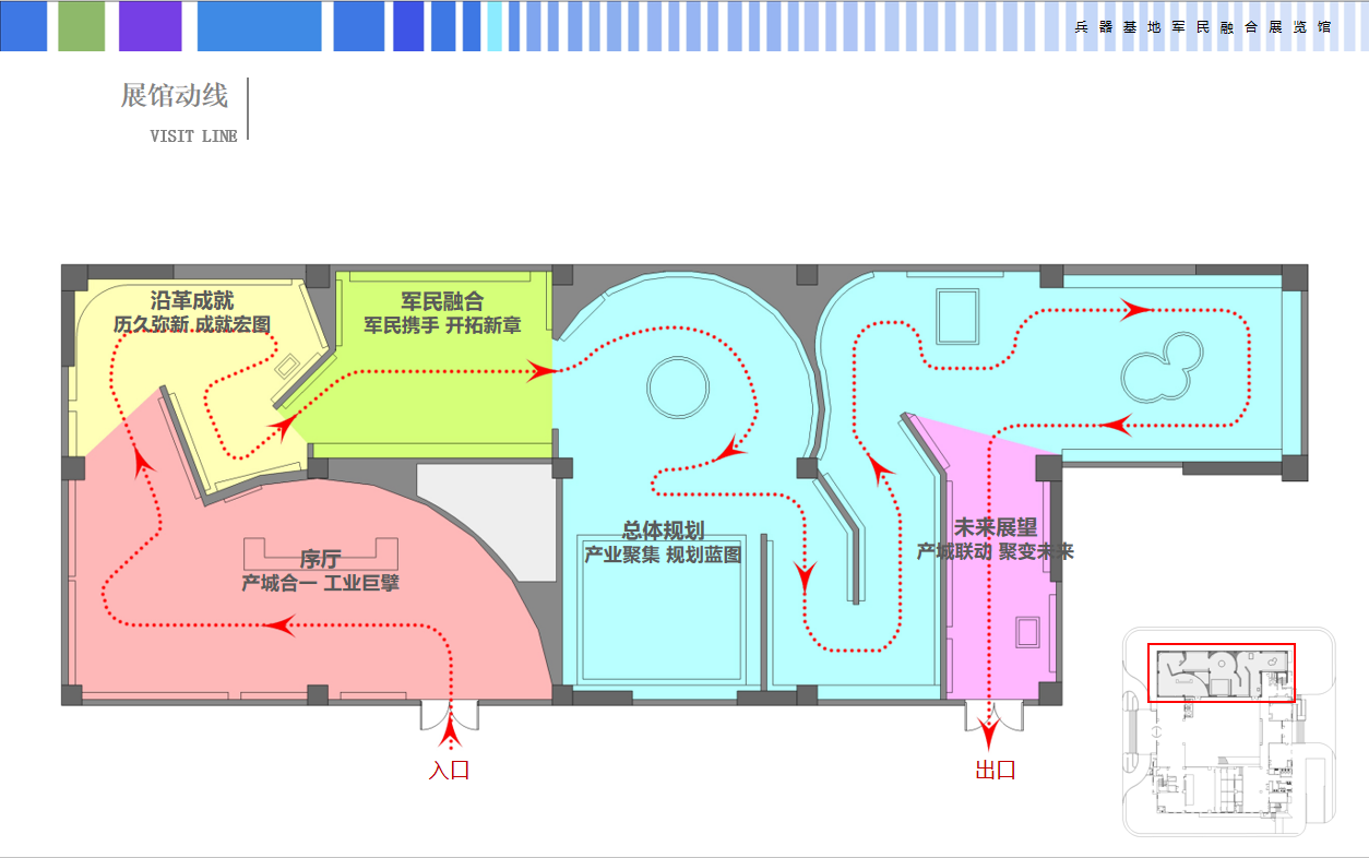 西安兵器基地展覽館設計平面布局|軍民融合策劃案例